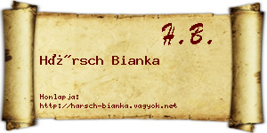 Hársch Bianka névjegykártya
